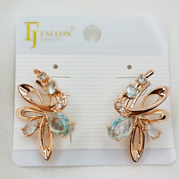 Производитель: FALLON jewelry; Вид изделия: Серьги; Вставки: Циркон; Замок: Английский; Вид металла: Медицинский сплав; Покрытие: Золото 585, 18кар