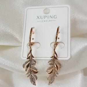 Производитель: Xuping jewelry; Вид изделия: Серьги; Вставки: Циркон; Замок: Английский; Вид металла: Медицинский сплав; Покрытие: Золото 585, 18кар