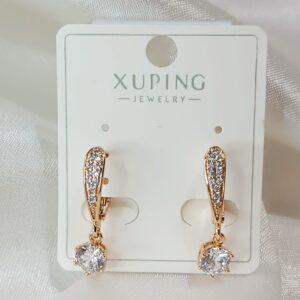 Производитель: Xuping jewelry; Вид изделия: Серьги; Вставки: Циркон; Замок: Английский; Вид металла: Медицинский сплав; Покрытие: Золото 585, 18кар