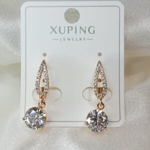 Производитель: Xuping jewelry; Вид изделия: Серьги; Вставки: Циркон; Замок: Английский; Вид металла: Медицинский сплав; Покрытие: Золото 585, 18кар