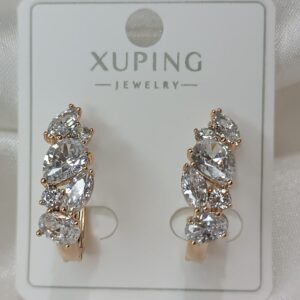 Производитель: Xuping jewelry; Вид изделия: Серьги; Вставки: Циркон; Замок: Английский; Вид металла: Медицинский сплав; Покрытие: Золото 585, 18кар