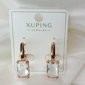 Производитель: Xuping jewelry; Вид изделия: Серьги; Вставки: Циркон; Замок: Английский; Вид металла: Медицинский сплав; Покрытие: Золото 585, 18кар