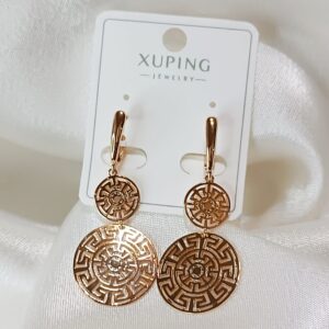 Производитель: Xuping jewelry; Вид изделия: Серьги; Вставки: Циркон; Замок: Английский; Вид металла: Медицинский сплав; Покрытие: Золото 585, 18кар