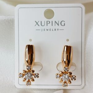 Производитель: Xuping jewelry; Вид изделия: Серьги; Вставки: Циркон; Замок: Английский; Вид металла: Медицинский сплав; Покрытие: Золото 585, 18кар