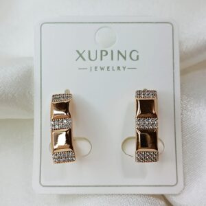 Производитель: Xuping jewelry; Вид изделия: Серьги; Вставки: Циркон; Замок: Английский; Вид металла: Медицинский сплав; Покрытие: Золото 585, 18кар