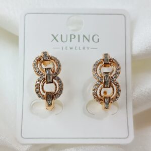 Производитель: Xuping jewelry; Вид изделия: Серьги; Вставки: Циркон; Замок: Английский; Вид металла: Медицинский сплав; Покрытие: Золото 585, 18кар