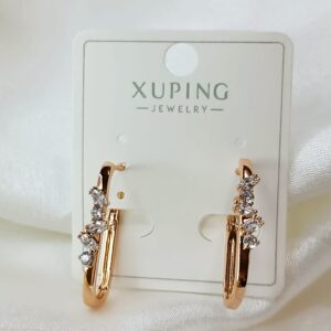 Производитель: Xuping jewelry; Вид изделия: Серьги; Вставки: Циркон; Замок: Английский; Вид металла: Медицинский сплав; Покрытие: Золото 585, 18кар