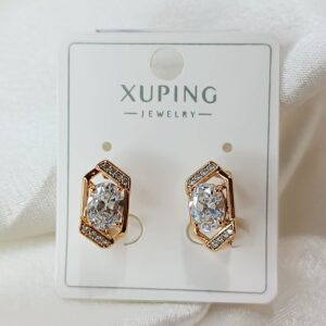 Производитель: Xuping jewelry; Вид изделия: Серьги; Вставки: Циркон; Замок: Английский; Вид металла: Медицинский сплав; Покрытие: Золото 585, 18кар