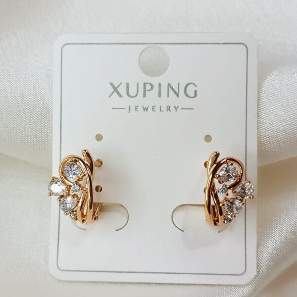 Производитель: Xuping jewelry; Вид изделия: Серьги; Вставки: Циркон; Замок: Английский; Вид металла: Медицинский сплав; Покрытие: Золото 585, 18кар