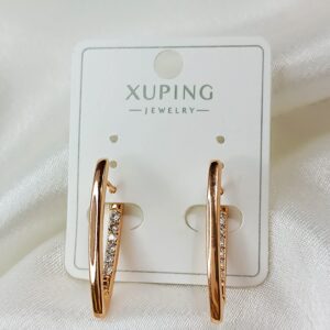 Производитель: Xuping jewelry; Вид изделия: Серьги; Вставки: Циркон; Замок: Английский; Вид металла: Медицинский сплав; Покрытие: Золото 585, 18кар