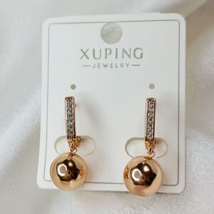 Производитель: Xuping jewelry; Вид изделия: Серьги; Вставки: Циркон; Замок: Английский; Вид металла: Медицинский сплав; Покрытие: Золото 585, 18кар