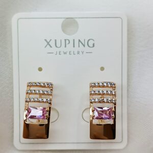 Производитель: Xuping jewelry; Вид изделия: Серьги; Вставки: Циркон; Замок: Английский; Вид металла: Медицинский сплав; Покрытие: Золото 585, 18кар