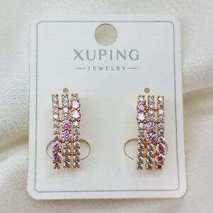 Производитель: Xuping jewelry; Вид изделия: Серьги; Вставки: Циркон; Замок: Английский; Вид металла: Медицинский сплав; Покрытие: Золото 585, 18кар