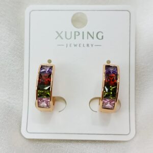 Производитель: Xuping jewelry; Вид изделия: Серьги; Вставки: Циркон; Замок: Конго; Вид металла: Медицинский сплав; Покрытие: Золото 585, 18кар; Для Вашего удобства и понятия какой размер у изделия мы предоставляем фото на миллиметровке. Это чтоб вы могли определить реальный размер изделия.