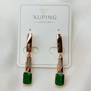 Производитель: Xuping jewelry; Вид изделия: Серьги; Вставки: Циркон; Замок: Английский; Вид металла: Медицинский сплав; Покрытие: Золото 585, 18кар