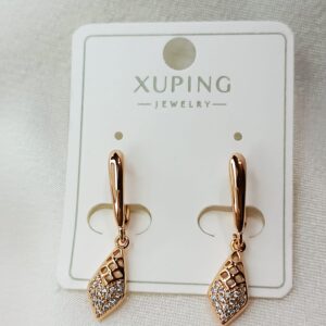 Производитель: Xuping jewelry; Вид изделия: Серьги; Вставки: Циркон; Замок: Английский; Вид металла: Медицинский сплав; Покрытие: Золото 585, 18кар