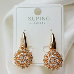 Производитель: Xuping jewelry; Вид изделия: Серьги; Вставки: Циркон; Замок: Английский; Вид металла: Медицинский сплав; Покрытие: Золото 585, 18кар