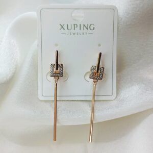 Производитель: Xuping jewelry; Вид изделия: Серьги; Вставки: Циркон; Замок: Английский; Вид металла: Медицинский сплав; Покрытие: Золото 585, 18кар