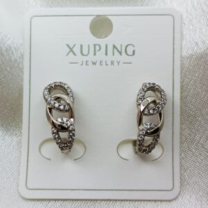 Производитель: Xuping jewelry; Вид изделия: Серьги; Вставки: Циркон; Замок: Английский; Вид металла: Медицинский сплав; Покрытие: Родирование