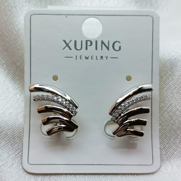 Производитель: Xuping jewelry; Вид изделия: Серьги; Вставки: Циркон; Замок: Английский; Вид металла: Медицинский сплав; Покрытие: Родирование