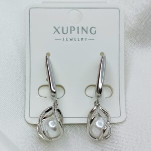 Производитель: Xuping jewelry; Вид изделия: Серьги; Вставки: Циркон; Замок: Английский; Вид металла: Медицинский сплав; Покрытие: Родирование