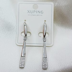 Производитель: Xuping jewelry; Вид изделия: Серьги; Вставки: Циркон; Замок: Английский; Вид металла: Медицинский сплав; Покрытие: Родирование