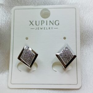 Производитель: Xuping jewelry; Вид изделия: Серьги; Вставки: Циркон; Замок: Английский; Вид металла: Медицинский сплав; Покрытие: Родирование