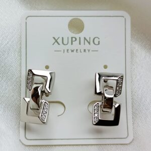 Производитель: Xuping jewelry; Вид изделия: Серьги; Вставки: Циркон; Замок: Английский; Вид металла: Медицинский сплав; Покрытие: Родирование