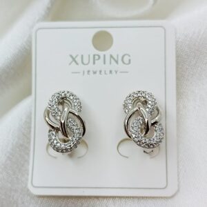 Производитель: Xuping jewelry; Вид изделия: Серьги; Вставки: Циркон; Замок: Английский; Вид металла: Медицинский сплав; Покрытие: Родирование