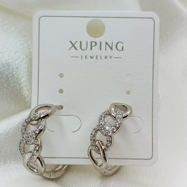 Производитель: Xuping jewelry; Вид изделия: Серьги; Вставки: Циркон; Замок: Конго; Вид металла: Медицинский сплав; Покрытие: Родирование