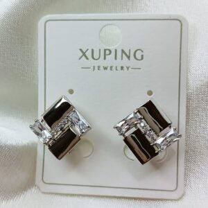 Производитель: Xuping jewelry; Вид изделия: Серьги; Вставки: Циркон; Замок: Английский; Вид металла: Медицинский сплав; Покрытие: Родирование