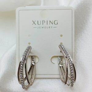 Производитель: Xuping jewelry; Вид изделия: Серьги; Вставки: Циркон; Замок: Английский; Вид металла: Медицинский сплав; Покрытие: Родирование