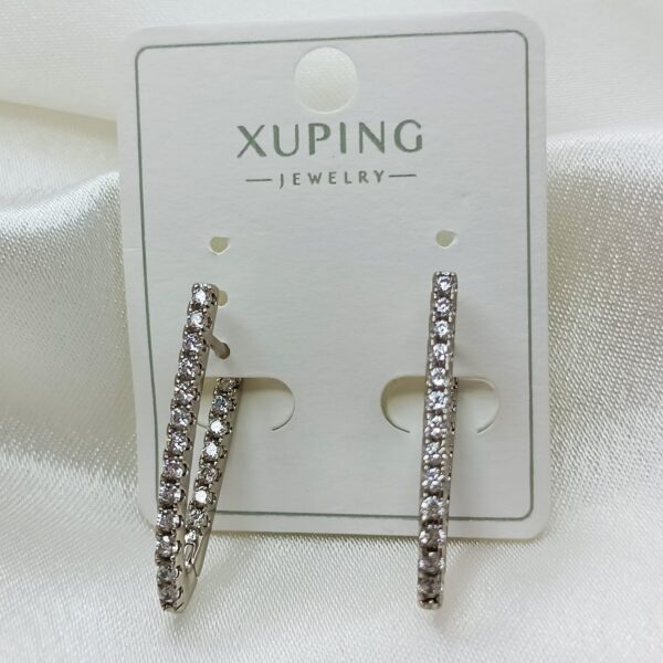 Производитель: Xuping jewelry; Вид изделия: Серьги; Вставки: Циркон; Замок: Английский; Вид металла: Медицинский сплав; Покрытие: Родирование