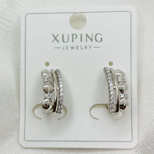 Производитель: Xuping jewelry; Вид изделия: Серьги; Вставки: Циркон; Замок: Английский; Вид металла: Медицинский сплав; Покрытие: Родирование