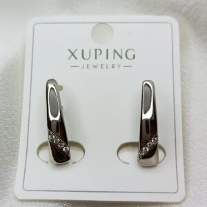 Производитель: Xuping jewelry; Вид изделия: Серьги; Вставки: Циркон; Замок: Английский; Вид металла: Медицинский сплав; Покрытие: Родирование