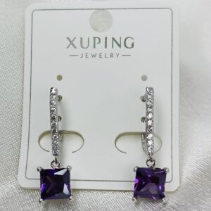 Производитель: Xuping jewelry; Вид изделия: Серьги; Вставки: Циркон; Замок: Английский; Вид металла: Медицинский сплав; Покрытие: Родирование