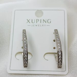 Производитель: Xuping jewelry; Вид изделия: Серьги; Вставки: Циркон; Замок: Английский; Вид металла: Медицинский сплав; Покрытие: Родирование