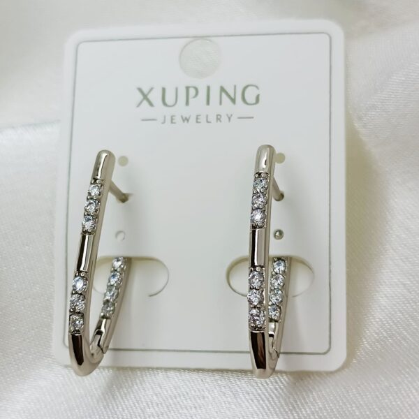 Производитель: Xuping jewelry; Вид изделия: Серьги; Вставки: Циркон; Замок: Английский; Вид металла: Медицинский сплав; Покрытие: Родирование