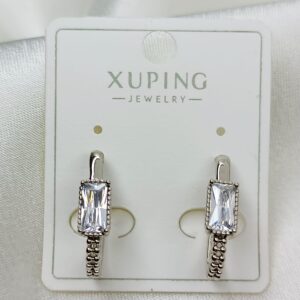 Производитель: Xuping jewelry; Вид изделия: Серьги; Вставки: Циркон; Замок: Английский; Вид металла: Медицинский сплав; Покрытие: Родирование