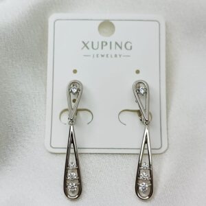 Производитель: Xuping jewelry; Вид изделия: Серьги; Вставки: Циркон; Замок: Английский; Вид металла: Медицинский сплав; Покрытие: Родирование