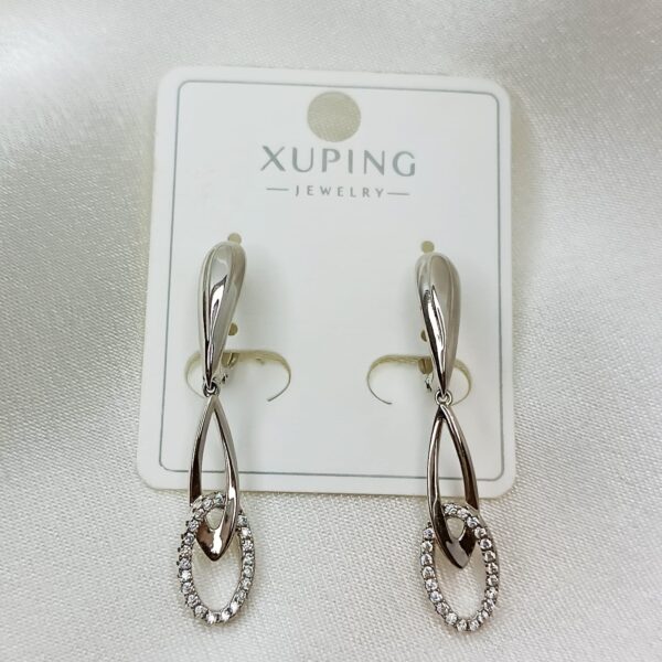 Производитель: Xuping jewelry; Вид изделия: Серьги; Вставки: Циркон; Замок: Английский; Вид металла: Медицинский сплав; Покрытие: Родирование