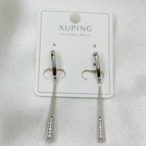 Производитель: Xuping jewelry; Вид изделия: Серьги; Вставки: Циркон; Замок: Английский; Вид металла: Медицинский сплав; Покрытие: Родирование