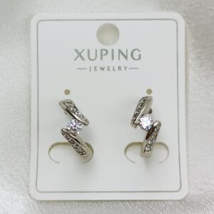 Производитель: Xuping jewelry; Вид изделия: Серьги; Вставки: Циркон; Замок: Конго; Вид металла: Медицинский сплав; Покрытие: Родирование