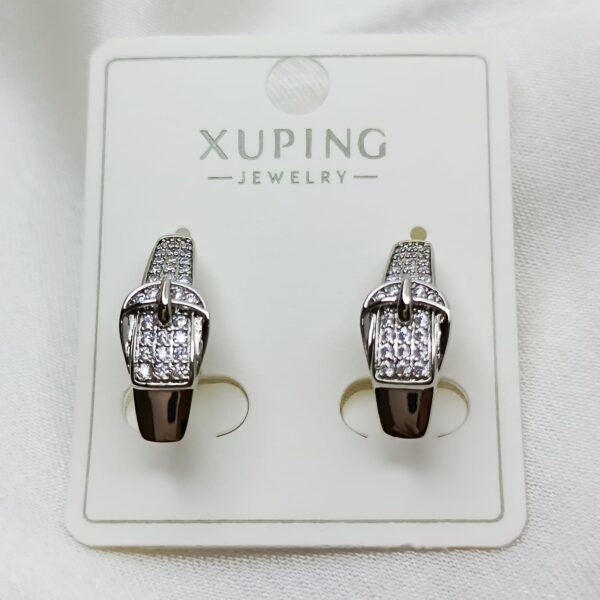 Производитель: Xuping jewelry; Вид изделия: Серьги; Вставки: Циркон; Замок: Английский; Вид металла: Медицинский сплав; Покрытие: Родирование