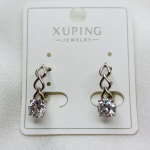 Производитель: Xuping jewelry; Вид изделия: Серьги; Вставки: Циркон; Замок: Английский; Вид металла: Медицинский сплав; Покрытие: Родирование