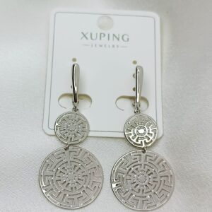 Производитель: Xuping jewelry; Вид изделия: Серьги; Вставки: Без вставок; Замок: Английский; Вид металла: Медицинский сплав; Покрытие: Родирование