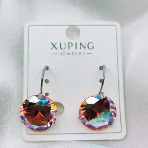 Производитель: Xuping jewelry; Вид изделия: Серьги; Вставки: Циркон; Замок: Скоба; Вид металла: Медицинский сплав; Покрытие: Родирование