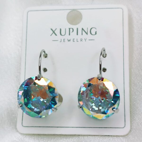 Производитель: Xuping jewelry; Вид изделия: Серьги; Вставки: Циркон; Замок: Скоба; Вид металла: Медицинский сплав; Покрытие: Родирование