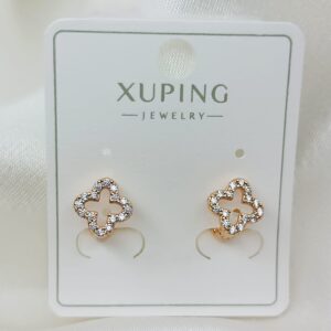 Производитель: Xuping jewelry; Вид изделия: Серьги; Вставки: Циркон; Замок: Конго; Вид металла: Медицинский сплав; Покрытие: Золото 585, 18кар