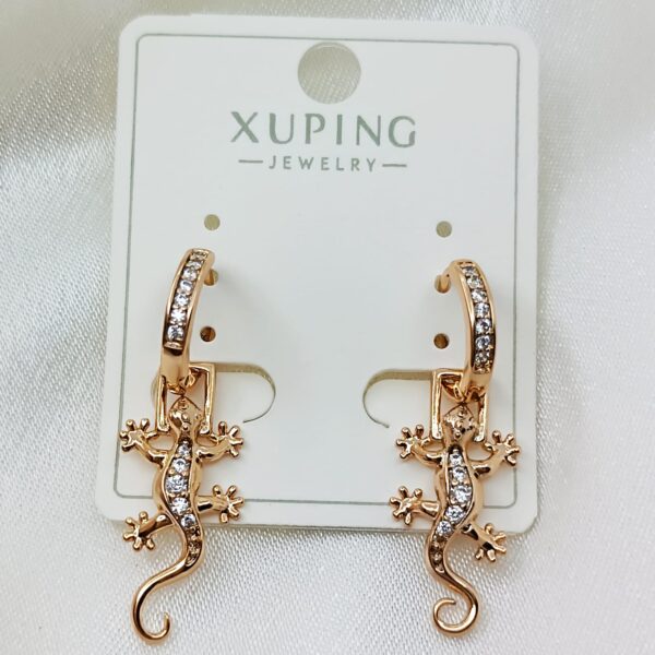 Производитель: Xuping jewelry; Вид изделия: Серьги; Вставки: Циркон; Замок: Конго; Вид металла: Медицинский сплав; Покрытие: Золото 585,18кар